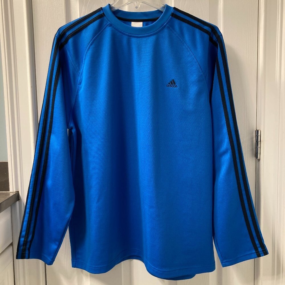 Adidas Long Sleeve Athletic Knit Pullover Shirt Size XL